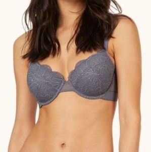 Lively Lace Push-Up Bra in Slate Gray 38D
